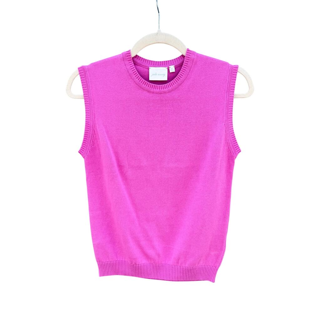JULIA AMORY Tippi Top Sweater Vest Extra Small French Rose Pink XS